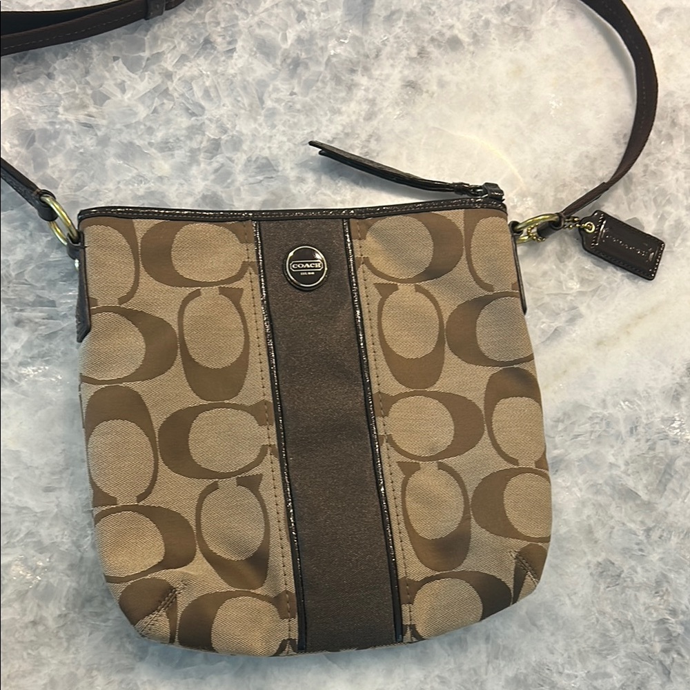 Coach Brown Crossbody Bag with Signature Monogram